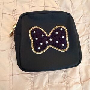 Stoney Clover Lane Noir Mini Pouch Minnie Mouse Pearl Bow